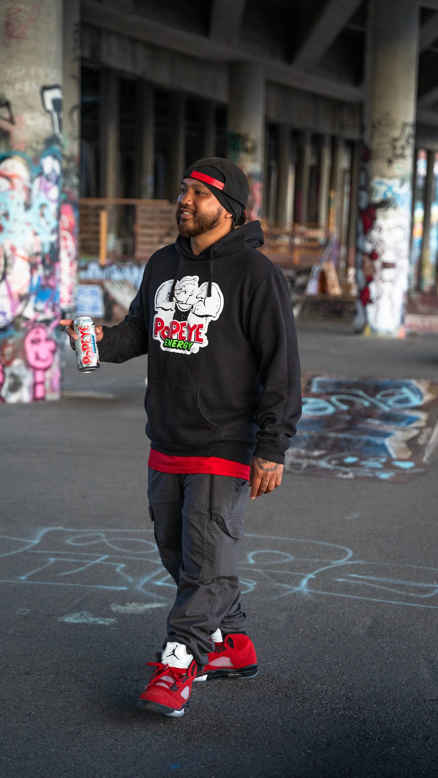 Black Logo Hoodie Adult — Popeye Energy
